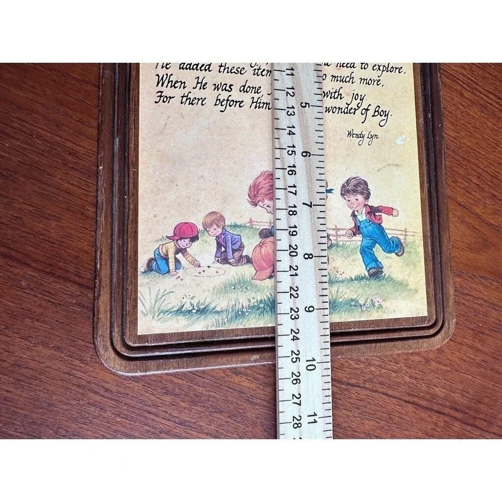 Wall Plaque Vintage Wendy Lyn How God Made Little Boys Wood Poem Art 11x8.5